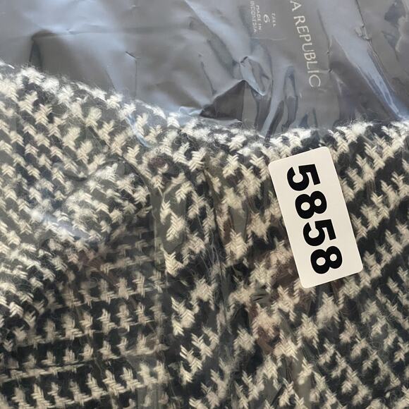 Banana Republic Wool Blend Coat Womens 6 Tall Houndstooth Double Breasted Preppy - Picture 14 of 14